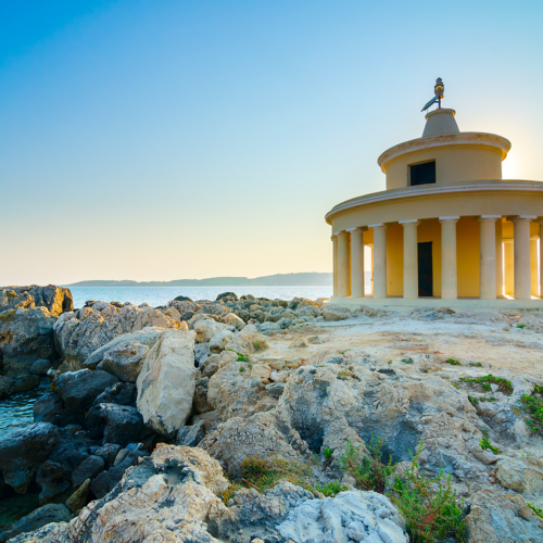 Saint theodoroi lighthouse in Argostoli.